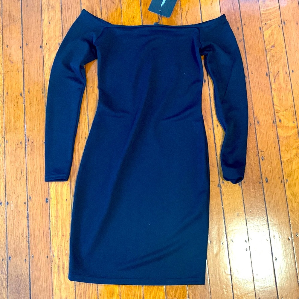 Prettylittlething Off Shoulder Mini Dress